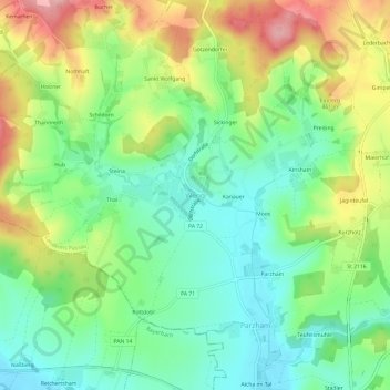 Weng topographic map, elevation, terrain