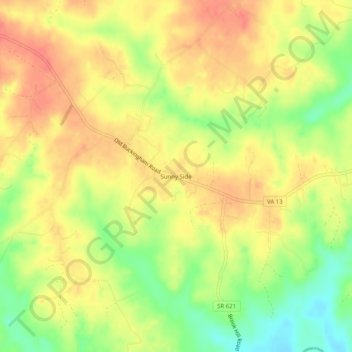 Sunny Side topographic map, elevation, terrain