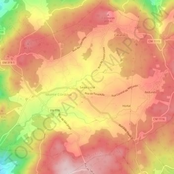 Santa Luzia topographic map, elevation, terrain