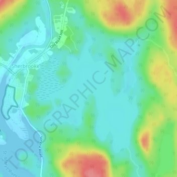 Sherbrooke Lake topographic map, elevation, terrain