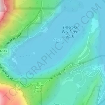 Emerald Bay State Park topographic map, elevation, terrain