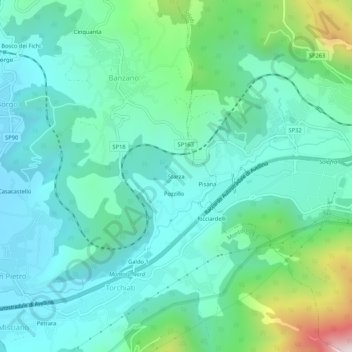 Starza topographic map, elevation, terrain