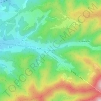 La Pariée topographic map, elevation, terrain
