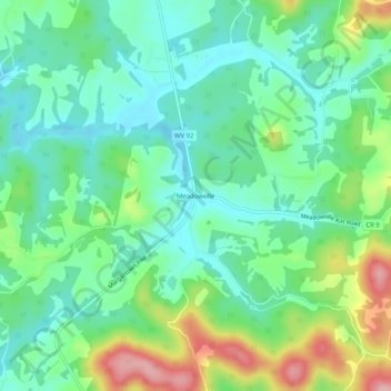 Meadowville topographic map, elevation, terrain