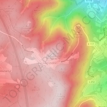 Fleckertshöhe topographic map, elevation, terrain