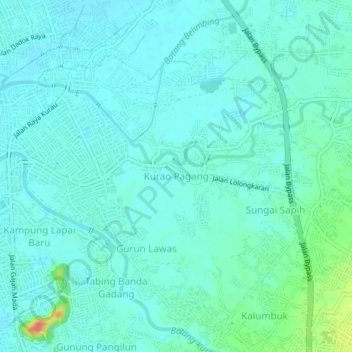 Kurao Pagang topographic map, elevation, terrain