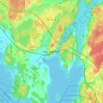 Kungsängen topographic map, elevation, terrain