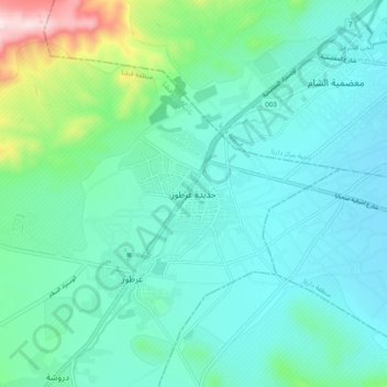Jadidat Artuz topographic map, elevation, terrain