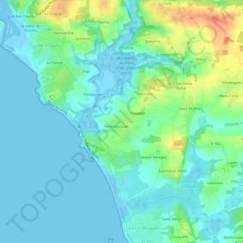 Kergaher topographic map, elevation, terrain