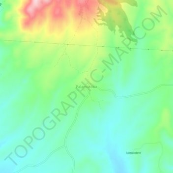 Palamutoba topographic map, elevation, terrain