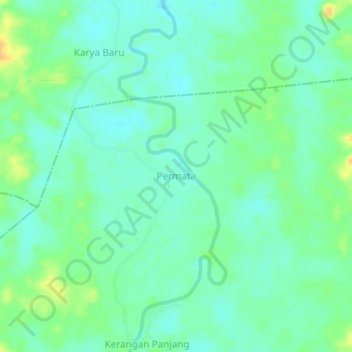 Permata topographic map, elevation, terrain