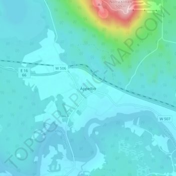 Äppelbo topographic map, elevation, terrain