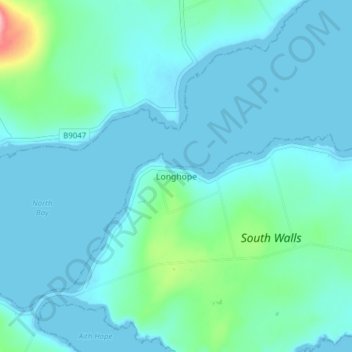 Longhope topographic map, elevation, terrain