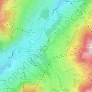 Le Gollet topographic map, elevation, terrain