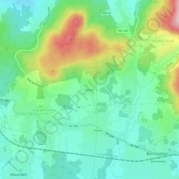 Arques topographic map, elevation, terrain