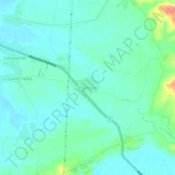 Liwanag topographic map, elevation, terrain