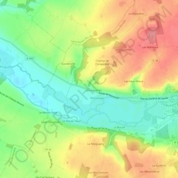 Belle-Idée topographic map, elevation, terrain