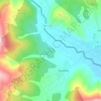 Porto Cerdeira topographic map, elevation, terrain
