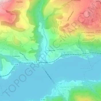 La Rochette topographic map, elevation, terrain