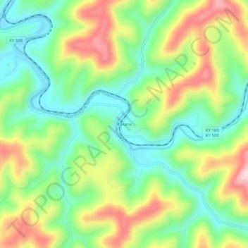 Roxana topographic map, elevation, terrain