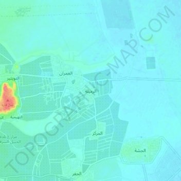Ar Rumailah topographic map, elevation, terrain