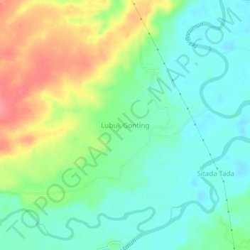 Lubuk Gonting topographic map, elevation, terrain