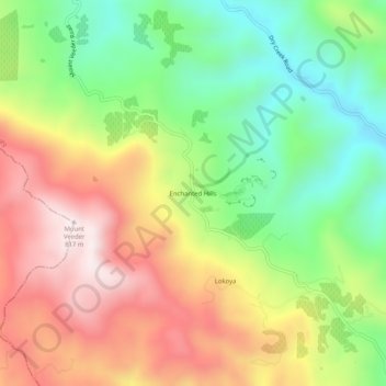 Enchanted Hills topographic map, elevation, terrain
