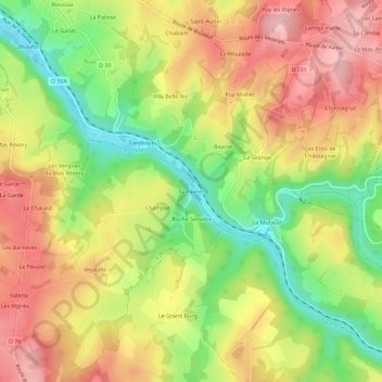 Sampinet topographic map, elevation, terrain