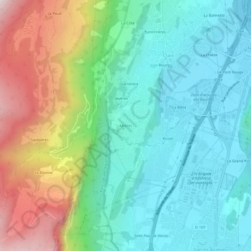 Allières topographic map, elevation, terrain