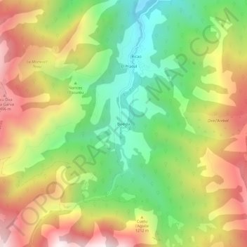 Bueida topographic map, elevation, terrain