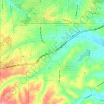 Murphy topographic map, elevation, terrain