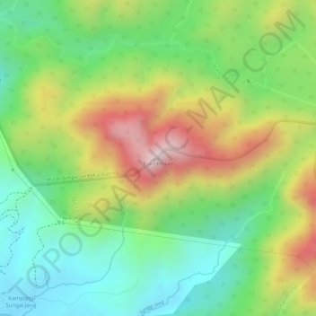 Bukit Bertam topographic map, elevation, terrain