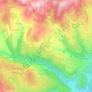 Le Gelay topographic map, elevation, terrain