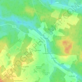 Le Bourg topographic map, elevation, terrain