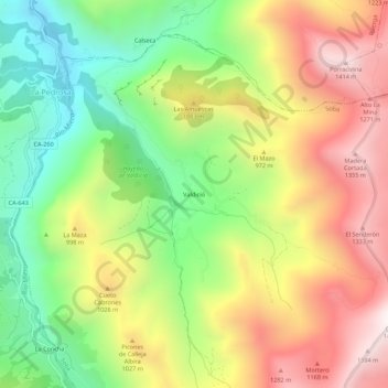 Valdició topographic map, elevation, terrain