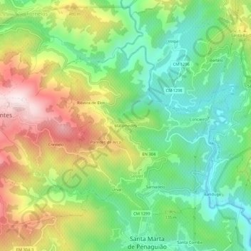 Mafómedes topographic map, elevation, terrain