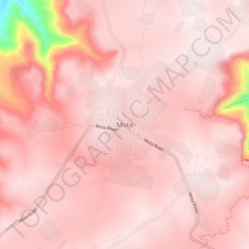 Mota topographic map, elevation, terrain