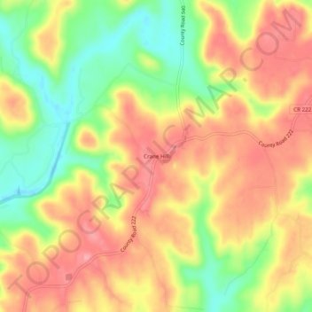 Crane Hill topographic map, elevation, terrain