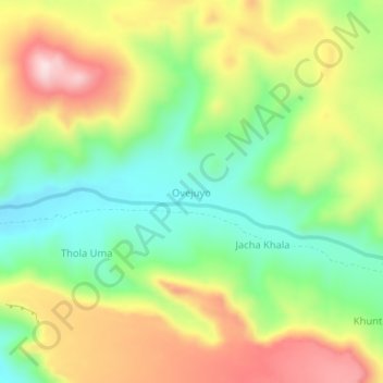Ovejuyo topographic map, elevation, terrain