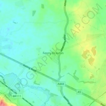 Fenny Drayton topographic map, elevation, terrain