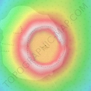 Nyiragongo topographic map, elevation, terrain