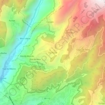 São Paulo topographic map, elevation, terrain