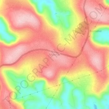 Mitendi topographic map, elevation, terrain