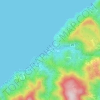 Nurcia topographic map, elevation, terrain