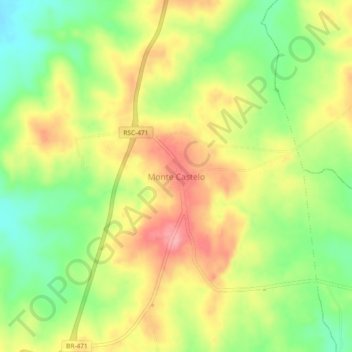 Monte Castelo topographic map, elevation, terrain
