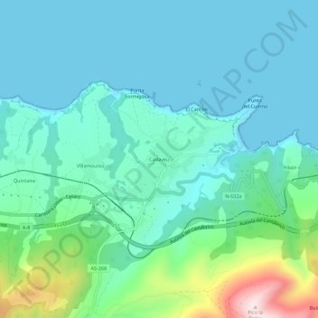 Cadavéu topographic map, elevation, terrain