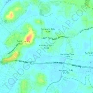 Kampung Bukit Kecil topographic map, elevation, terrain