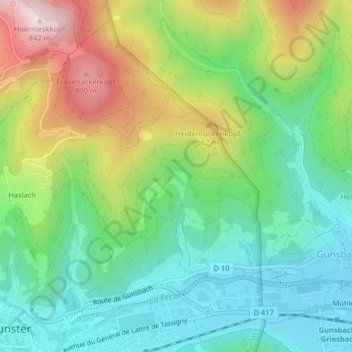 Kalbach-le-Haut topographic map, elevation, terrain