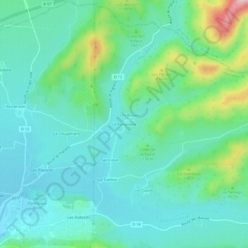La Portanière topographic map, elevation, terrain