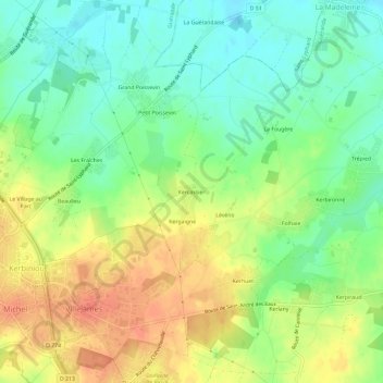 Kercassier topographic map, elevation, terrain